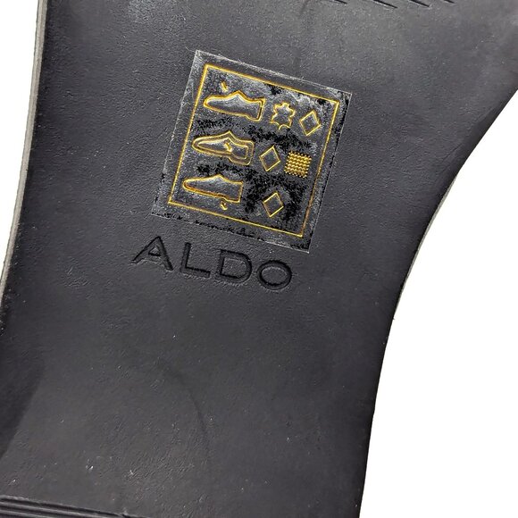 Aldo Women Ruth Black Leather Vintage Retro Square Toe Chelsea Boots size 8.5 - Picture 9 of 11